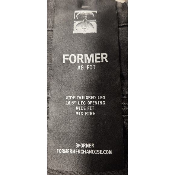 Former Brand Austyn Gillette Pants Mens 30 Black Denim Skate Logo Cropped Y2K - Picture 5 of 15